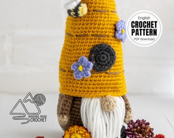 CROCHET PATTERN X Crochet Beehive Gnome, English PDF Download,