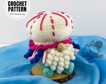 CROCHET PATTERN X Crochet Jellyfish Gnome, English PDF Download, Ocean Crochet Gnome Pattern