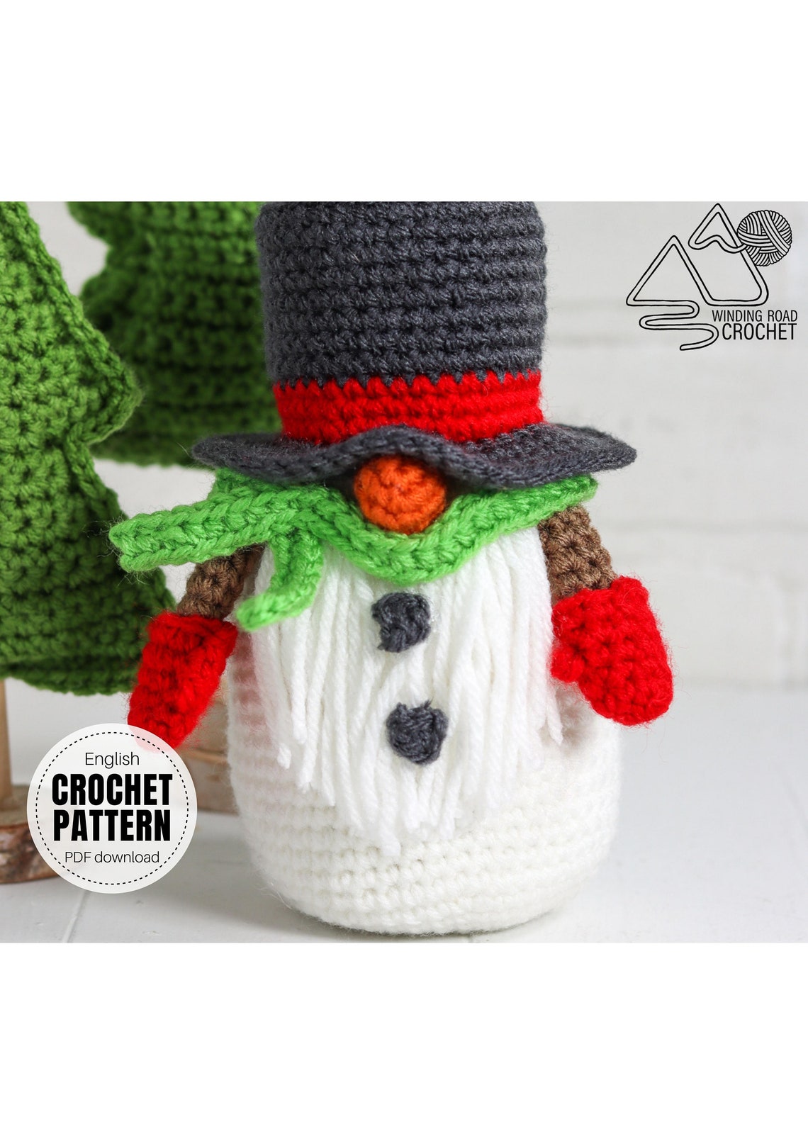 CROCHET PATTERN X Crochet Snowman Gnome English PDF Download Etsy