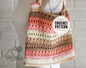 CROCHET PATTERN X Crochet Bag Pattern, English PDF Download, Crochet Tote Handbag Pattern