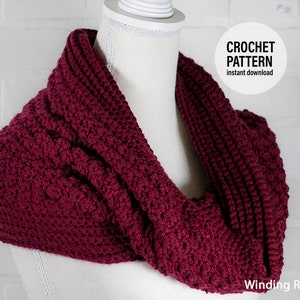 CROCHET PATTERN X Textured Cowl Crochet Pattern English PDF - Etsy