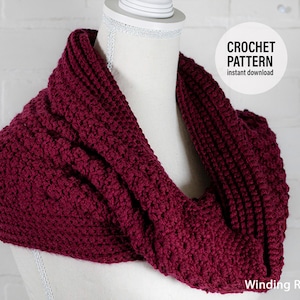 CROCHET PATTERN X Textured Cowl Crochet Pattern, English PDF Download, Toddler - Adult Sizes
