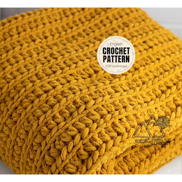 CROCHET PATTERN X Fall Stripes Blanket Crochet Pattern, English PDF Download, Pattern includes instructions for 8 sizes of Blanket