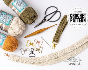 CROCHET PATTERN X Creekside Lanyard Crochet Pattern, English PDF Download, Pattern includes 2 sizes, Link to Video Tutorial