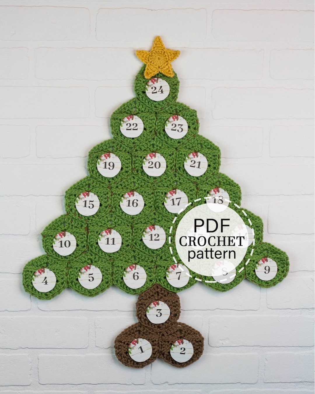 CROCHET PATTERN X Crochet Advent Calendar Pattern, Christmas Tree ...
