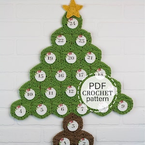 CROCHET PATTERN x Crochet Advent Calendar Pattern, Christmas Tree Advent Calendar, PDF Pattern Only, English Download