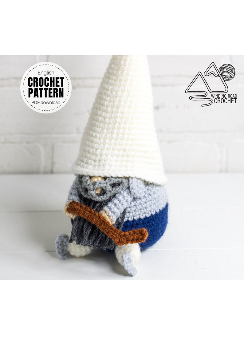 CROCHET PATTERN X Crochet Hockey Gnome, English PDF Download, Sports Gnome Pattern image 1