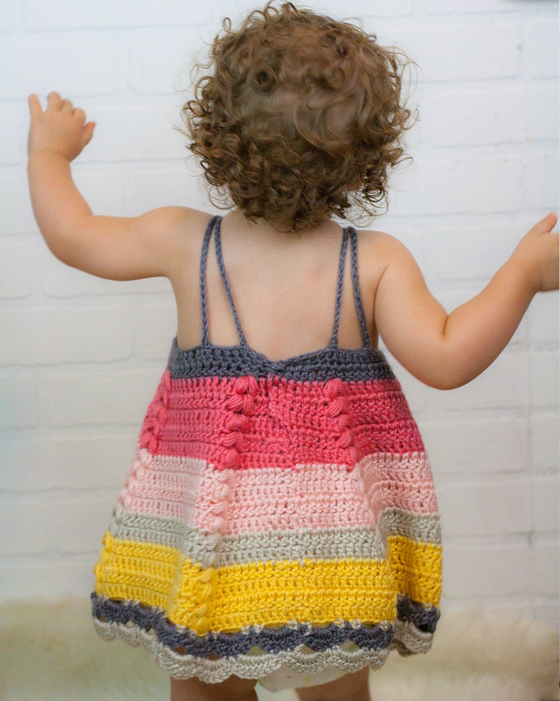 Crochet Toddler Dress Pattern, Crochet Baby Dress Pattern for 12m, 18m, 24m, English PDF Download, Crochet Sun Dress tutorial image 2