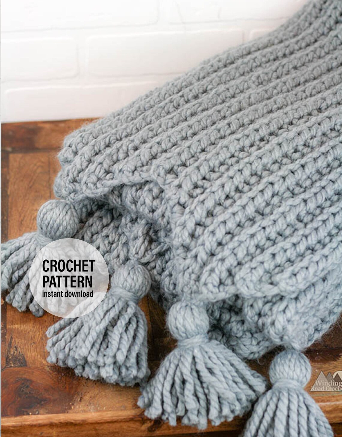 CROCHET PATTERN X Crochet Granite Rib Throw X English PDF - Etsy