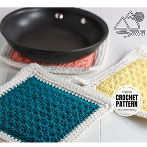 CROCHET PATTERN X Crochet Potholder Pattern, English PDF Download, Crochet Hot Pad Pattern
