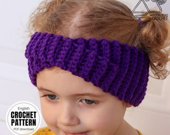 Crochet Ear Warmer Pattern, Ribbed Headband, 5 Sizes (PDF Download)