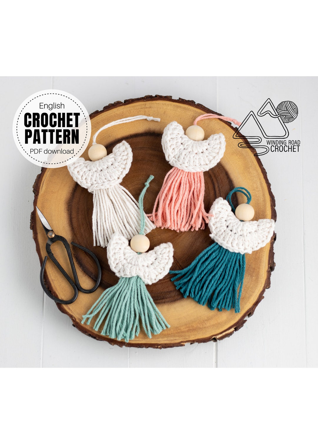 CROCHET PATTERN X Quick Crochet Angel Ornaments, English PDF Download, Easy Crochet Ornament Pattern
