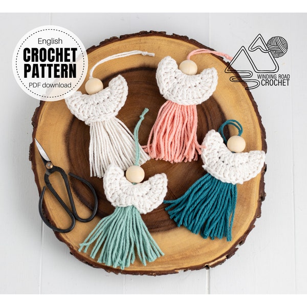 CROCHET PATTERN X Quick Crochet Angel Ornaments, English PDF Download, Easy Crochet Ornament Pattern,
