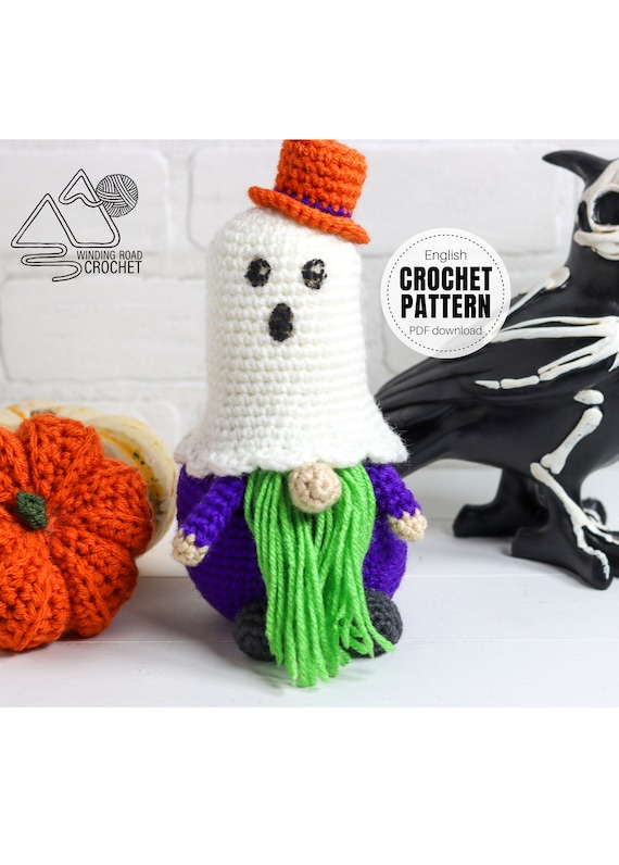 CROCHET PATTERN X Crochet Ghost Gnome, English PDF Download, Halloween Gnome Pattern