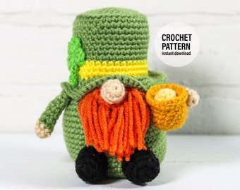 CROCHET PATTERN X Leprechaun Gnome, English PDF Download, St. Patrick's Day Gnome Pattern