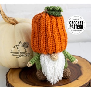CROCHET PATTERN X Crochet Pumpkin Gnome, English PDF Download, Fall Crochet Gnome Pattern
