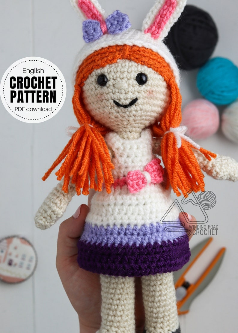 CROCHET PATTERN X Crochet Bunny Doll Pattern, English PDF Download, Crochet Amigurumi Pattern image 2