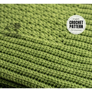 CROCHET PATTERN X Crochet Big Border Blanket Pattern, English PDF Download, 9 Sizes in Pattern
