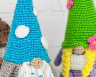 Crochet Garden Gnome Couple Amigurumi Pattern (PDF)