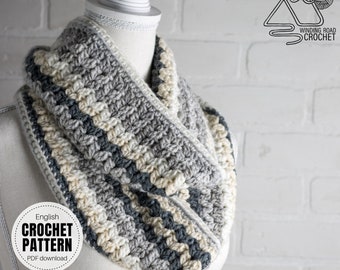 CROCHET PATTERN X Crochet Scarf Pattern, English PDF Download, Crochet Infinity Scarf Pattern