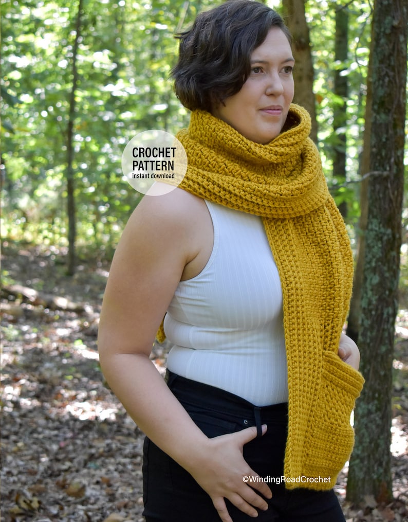 CROCHET Pattern X Harvest Pocket Shawl, English PDF Download, Adult Size and Easy to Adjust image 5