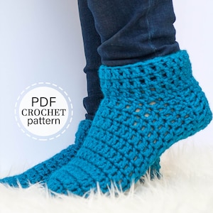 PATRÓN DE GANCHILLO x Calcetines Pantuflas Tejidos a Ganchillo Patrón PDF con Tallas para Toda la Familia, Patrón PDF en Inglés, Patrón Rápido de Calcetines Tejidos a Ganchillo