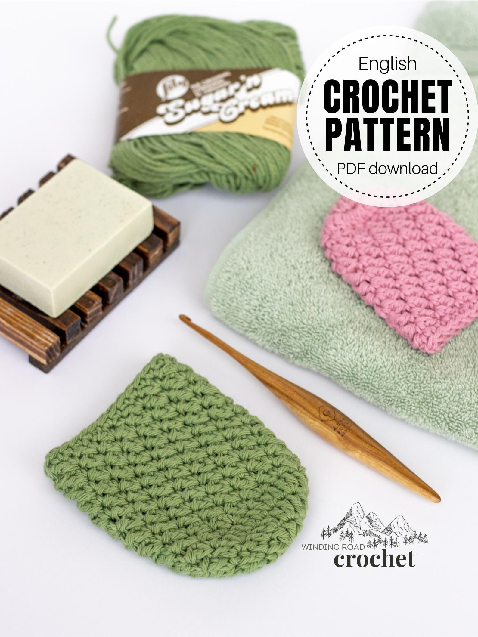 CROCHET PATTERN X Half Bath Mitt Crochet Pattern, English PDF Download ...