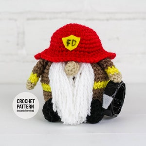CROCHET PATTERN X Firefighter Gnome X English PDF Pattern only X Crochet Gnome