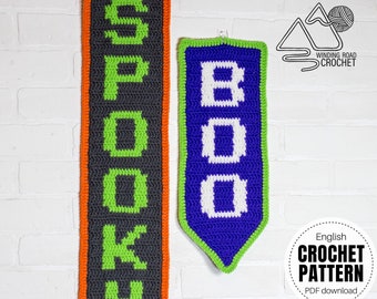Crochet Halloween Banner Pattern, Fall Decoration (PDF Download)