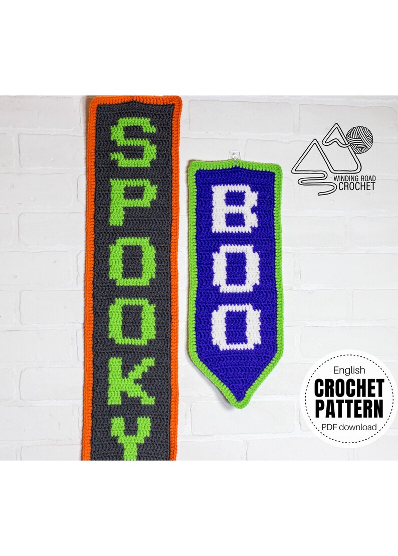 CROCHET PATTERN X Crochet Halloween Banners Pattern, English PDF ...