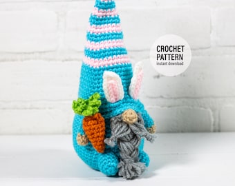 CROCHET PATTERN X Easter Bunny Gnome, English PDF Download, Bunny Gnome Pattern