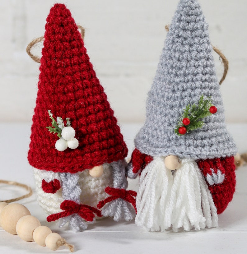 CROCHET Pattern X Holiday Gnome Ornaments Pattern Instant PDF image 1