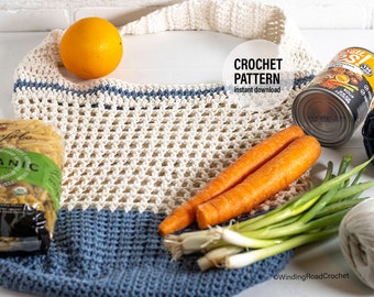 HÄKELMUSTER X Crochet Market Bag Muster, Englisch PDF Download, Englische Häkelanleitung