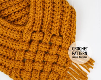 CROCHET PATTERN X Crochet Woven Cowl X English PDF Pattern only