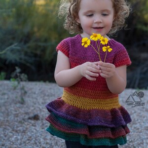 Crochet Toddler Sweater Pattern, Ruffle Crochet Sweater Dress Tutorial, English PDF Download, image 4