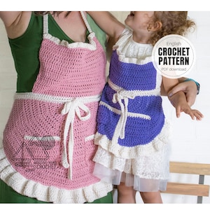 CROCHET PATTERN X Crochet Apron Pattern, English PDF Download, Sizes: Small Child, Large Child, Adult image 1