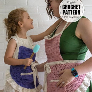 CROCHET PATTERN X Crochet Apron Pattern, English PDF Download, Sizes: Small Child, Large Child, Adult image 3