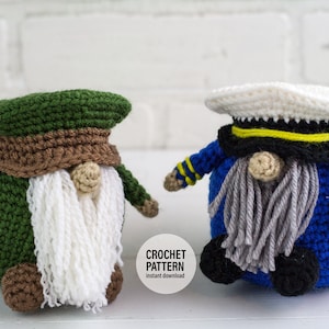 CROCHET PATTERN X Military Gnome X English PDF Pattern only X Army Gnome X Navy Gnome