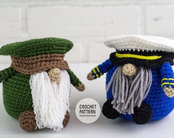 CROCHET PATTERN X Military Gnome X English PDF Pattern only X Army Gnome X Navy Gnome