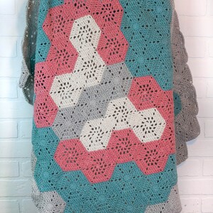 Butterfly Baby Blanket Pattern, PDF Pattern, English Download, Baby Crochet Blanket, Hexagon Butterfly Blanket, Crochet Blanket Tutorial, image 2