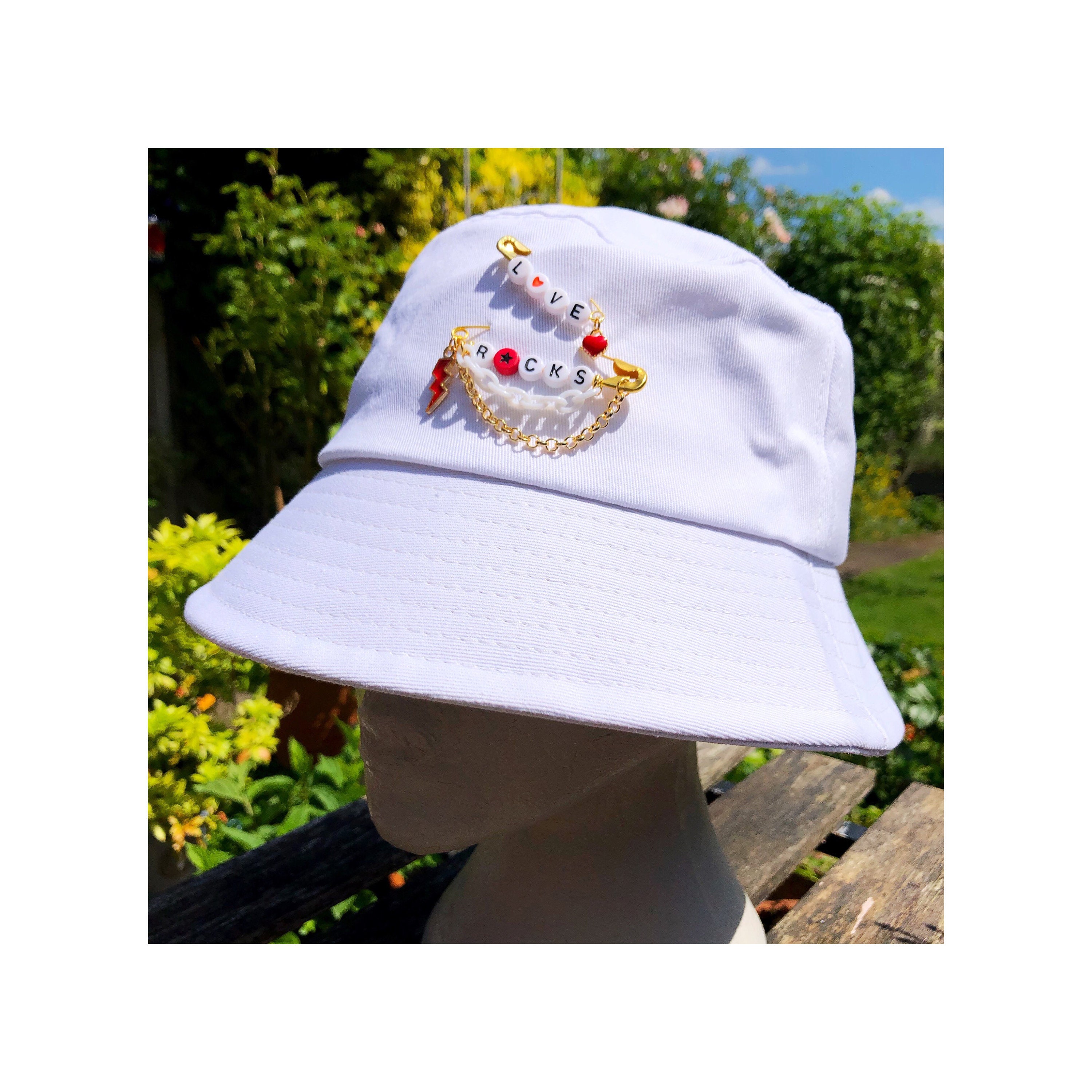 Bucket Hat with Safety Pin Embellishment Alternative Style Etsy