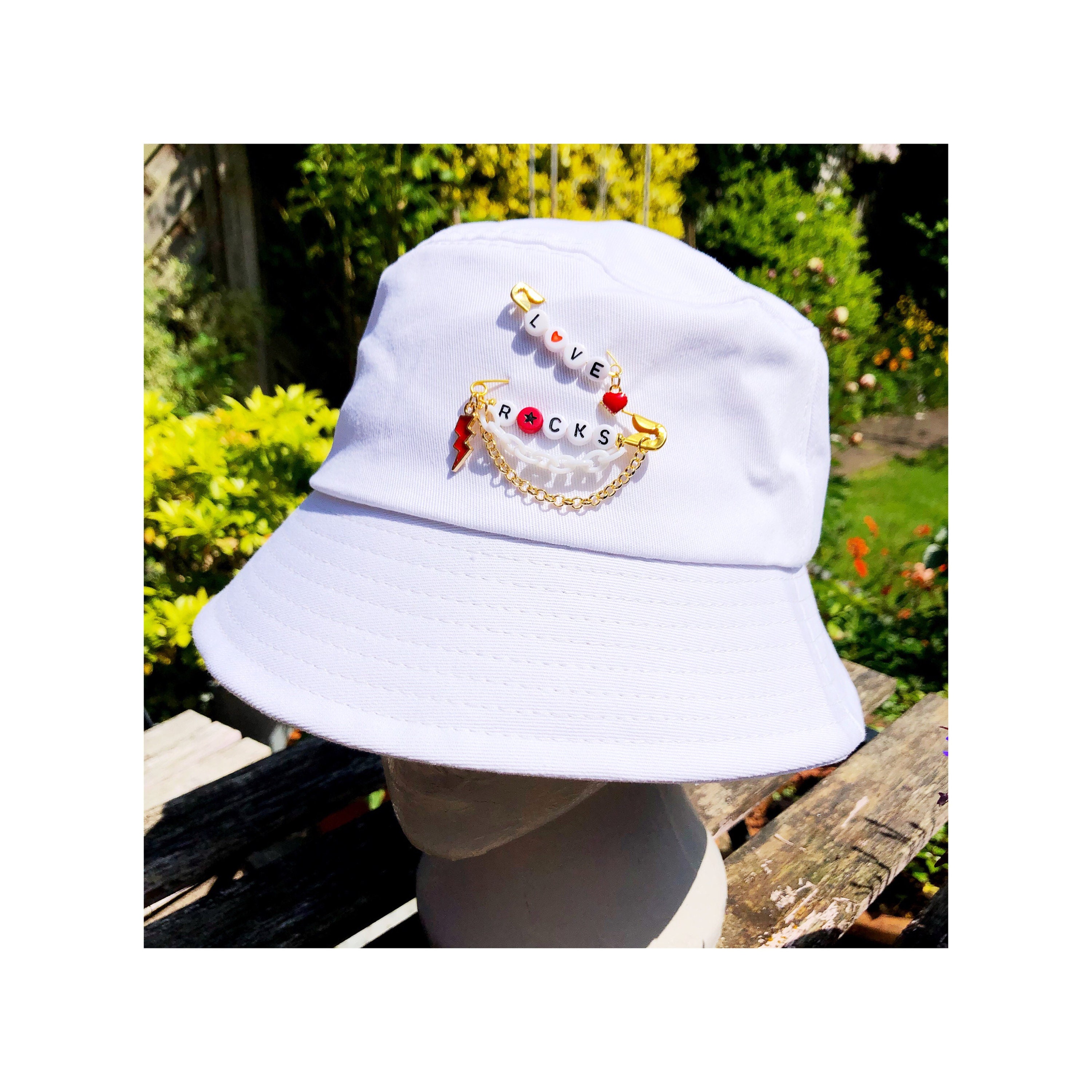 Bucket Hat with Safety Pin Embellishment Alternative Style Etsy