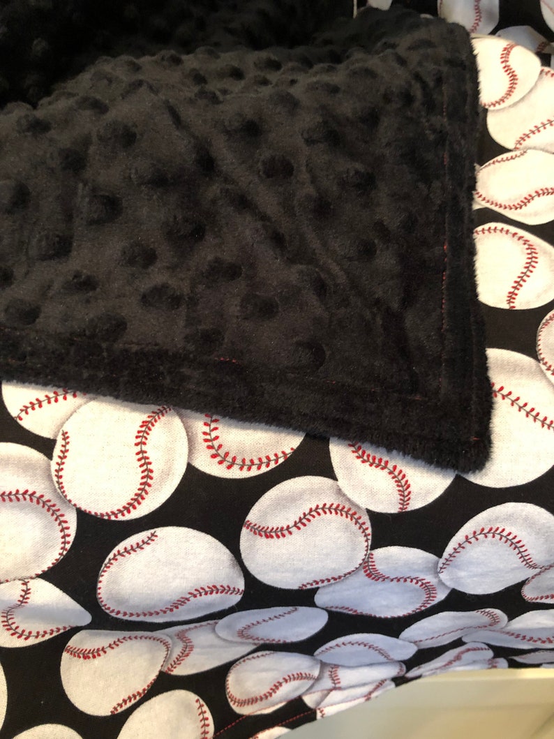 Baseball Baby Blanket / Minky Baby Blanket / Blanket for Baby Etsy