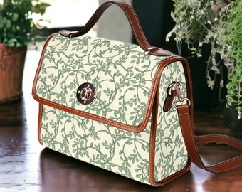 Cottagecore Satchel Bag, Witchy Botanical Cross Body Bag, Art Nouveau Vines Handbag, Garden Witch Boho Hippie Satchel Purse