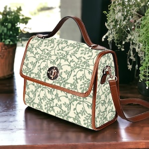Cottagecore Satchel Bag, Witchy Botanical Cross Body Bag, Art Nouveau Vines Bolso, Garden Witch Boho Hippie Satchel Purse