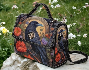 【✨貴重✨】GARNET CROW ケース Dark Cottage Goth Witchy Crow and Floral Satchel, Dark Cottagecore