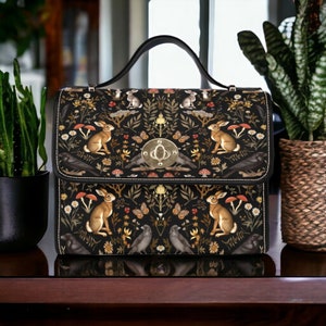Conjunto de bolso y billetera Darkest Forest Witchy Satchel, conjunto de criaturas del bosque gótico Cottage, conjunto de monedero Goblincore, regalos de brujas boho de Fairy Forestcore