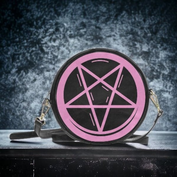 Vegan Leder Pentagramm Sling Bag, Pastell Goth Geldbörse, Nu Goth, Okkultes Symbol, Kawaii Goth, Alternative Girls, Esoterisches Symbol, Witchy Vibes