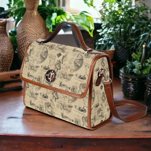 Boho vintage Anatomy Print Canvas Satchel sac, Sac à main Dark Academia Motif Human Anatomy, Sac à main en toile, Nurse Doctor Boho Hippie Satchel