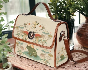 Witch Canvas Satchel Bag, Light Faecore Celestial Cross Body Purse - Main Image